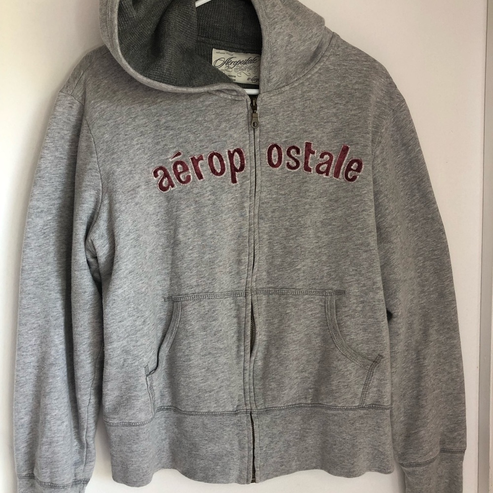 Aeropostale Heather Gray Hoodie Sweater